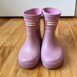 Hunter Boots Light Pink glitter boot Toddler Size US 5boy / 6 girls